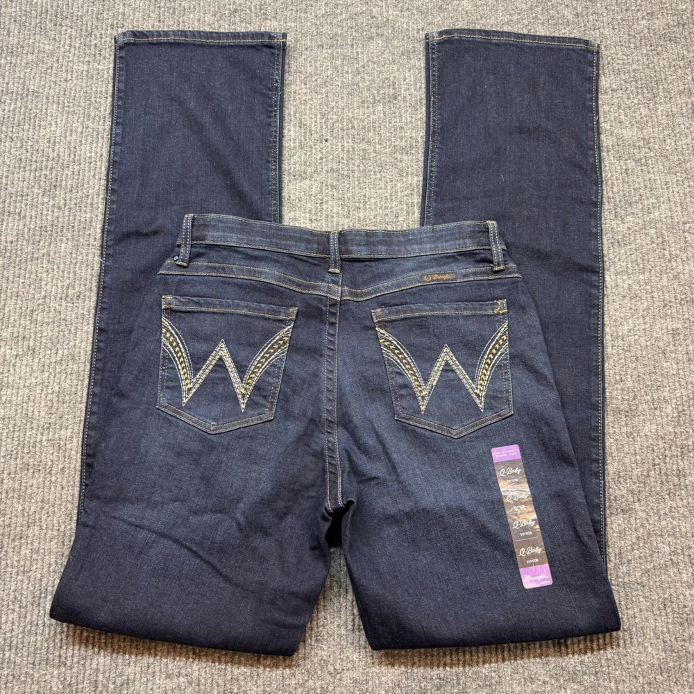 Wrangler Q-Baby Riding Jeans Womens 31x38 Bootcut Dark Wash NWT Denim